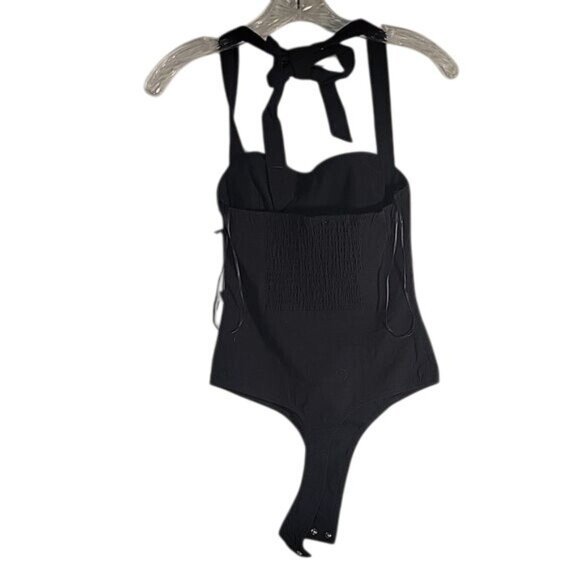Astr The‎ Label Black Tie Back Bodysuit Size S Womens Stretchy & Fitted Design - Picture 6 of 8